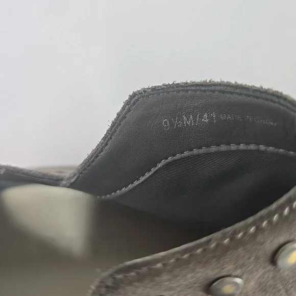 1 STATE Womens Dark Gray Suede Studded Ankle Booties Block Heel Pointed Toe 9.5M - Picture 5 of 7